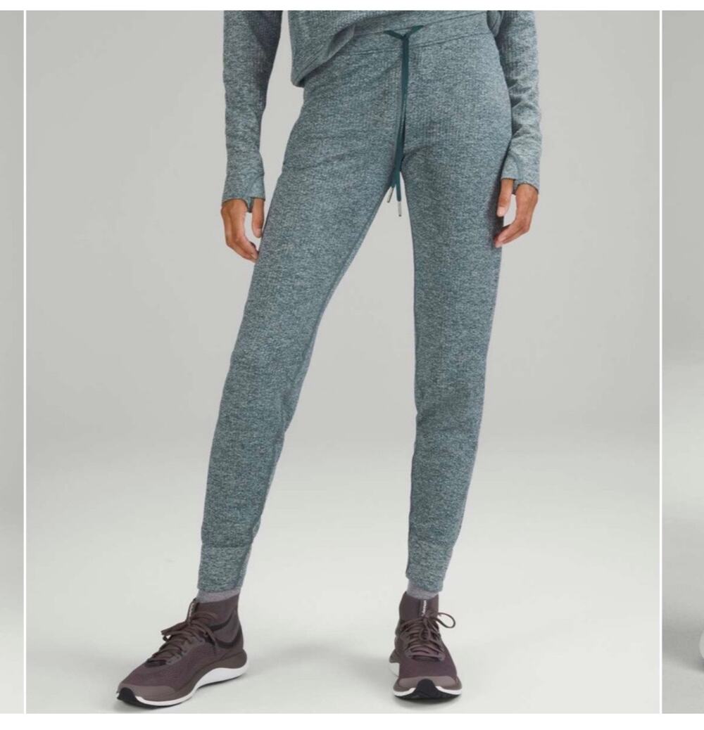 Lululemon Pants Womens 2 Engineered Warmth Relaxed Fit Jogger Green Jasper White